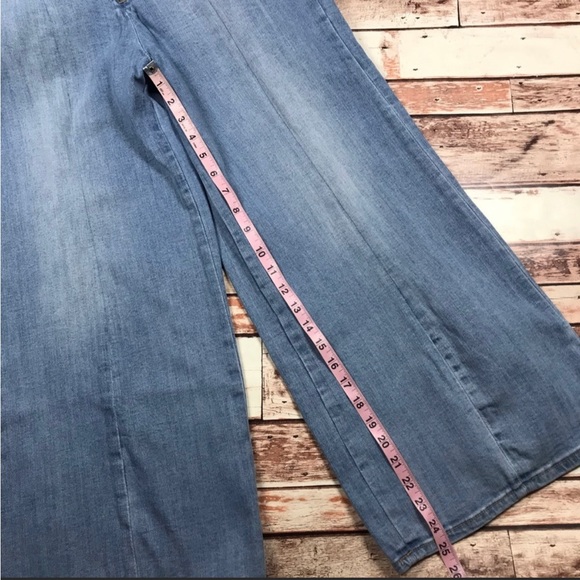 Wide leg high rise jeans with front exposed zipper - Picture 5 of 6